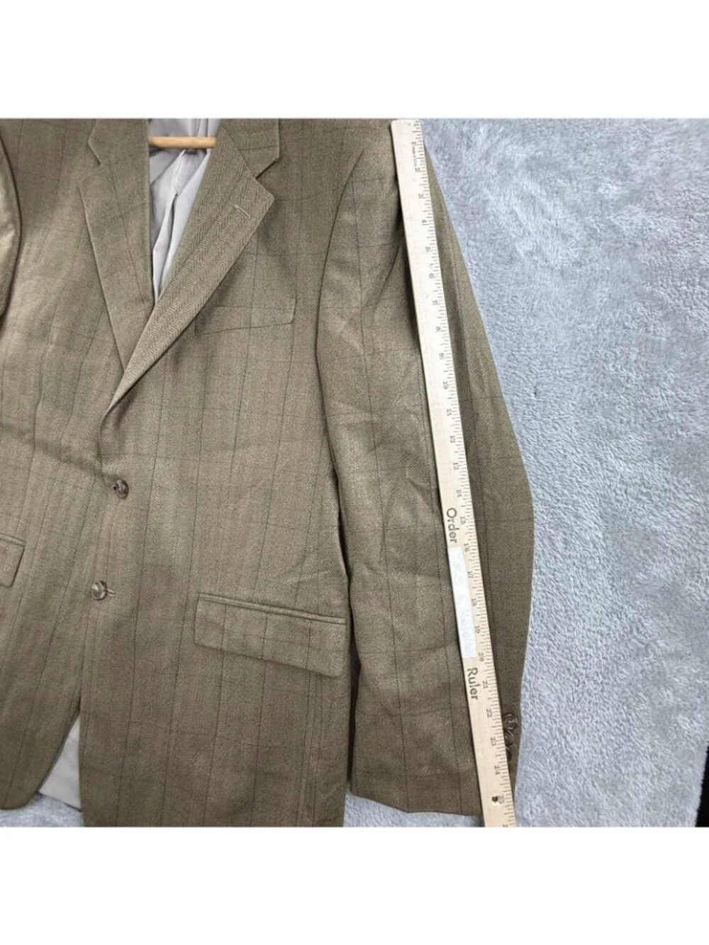 Lauren Ralph Lauren Blazer Mens 42L Brown Herringbone Tweed Sport Coat Jacket